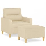  Fotelja s tabureom krem 60 cm od tkanine | shoptok.hr