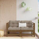 Maison Chic Vrtni kotni kavč - Zunanji kavči 2 kosa medeno rjav trden borov les, (22040639) | Shoptok.si