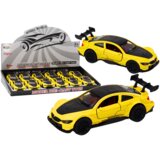 Metalni sportski autić za igru 1:32 Friction Drive – crno/žuti | shoptok.hr