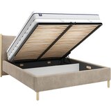MID.YOU OBLAZINJENA POSTELJA 140 cm x 200 cm , les, tekstil, leseni material rjava | Shoptok.si