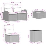  Set sofe 8 kom. Crna i krem-bijela Poli Rattan i čelik | shoptok.hr