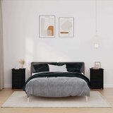  Nočna omarica 2 kosa črna 40x35x61,5 cm trdna borovina, (20734492) | Shoptok.si