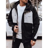 DStreet Kurtka męska przejściowa przeciwdeszczowa czarno-szara | shoptok.hr