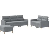 Maison Chic Sedežna garnitura - kavč 3-delna z blazinami svetlo sivo blago, (21728965) | Shoptok.si