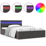 Furnova Dvižni posteljni okvir LED temno sivo blago 140x200 cm, (21938417) | Shoptok.si