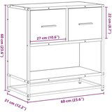 vidaXL Nočna omarica dimljeni hrast 60x31x60 cm inž. les in kovina | Shoptok.si