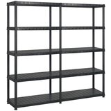 vidaXL Regal s policami 5-nadstropni črn 183x45,7x185 cm plastika Cene