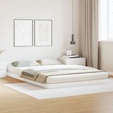 vidaXL Posteljni okvir Bela Trden borov les 160 x 210 cm Pravokoten Cene