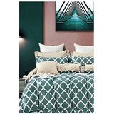 Mila Home Zelena/bež podaljšana bombažna posteljnina za zakonsko posteljo z rjuho 200x220 cm Geometric – Cene