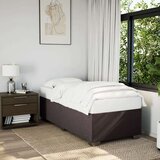 vidaXL Posteljni okvir temno rjav 100x200 cm blago | Shoptok.si