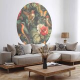  Okrugla fototapeta - Flowers birds and butterflies – vintage-style illustration 230x230 | shoptok.hr