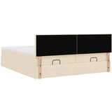 vidaXL Otomanski posteljni okvir z vzmetnicami krem 200x200 cm blago | Shoptok.si
