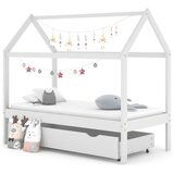 Maison Chic Otroška postelja - Otroški ležaj - Otroški posteljni okvir s predalom bela trdna borovina 80x160cm, (21698406) | Shoptok.si