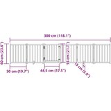 vidaXL Vrata za pse s vratima sklopiva 6 panela smeđi hrast 300 cm | shoptok.hr