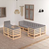  Vrtna sedežna garnitura 8-delna z blazinami trdna borovina, (20704255) | Shoptok.si