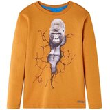  Dječja majica dugih rukava tamna oker boja 104 | shoptok.hr