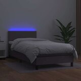  Box spring postelja z vzmetnico LED siva 80x200 cm umetno usnje, (20937670) | Shoptok.si