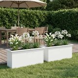  Vrtna posuda za sadnju s LED svjetlom 2 kom. Bijela - Bijela 30 x 100 x 30 cm 2 | shoptok.hr