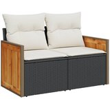  The living store vrtni kavč dvosed z blazinami črn poli ratan - vrtni kavč, (21443994) | Shoptok.si