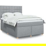  Krevet box spring s madracem svjetlosivi 140x200 cm od tkanine | shoptok.hr