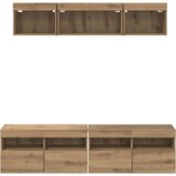 TV zidne jedinice s LED-om 5 pcs Umjetnički hrast 80 x 30 x 40 cm | shoptok.hr