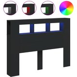 Maison Chic led posteljno vzglavje - vzglavna omarica - nočna omarica črno 140x18,5x103,5 cm inženirski les, (21710684) | Shoptok.si