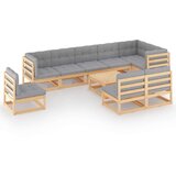  Sedežna garnitura 10-delna z blazinami trdna borovina | Shoptok.si