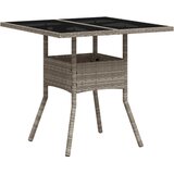  Vrtni stol sa staklenom pločom sivi 80 x 80 x 75 cm poliratan | Eponuda.com