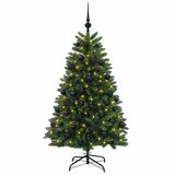  Umjetno božićno drvce srednje zeleno s kuglicama 150 cm - Srednje zelena Ø 80 x 150 cm s 150 LED dioda i crnim lopticama | shoptok.hr
