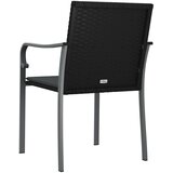  Vrtne stolice s jastucima 2 kom crne 56x59x84 cm od poliratana | shoptok.hr
