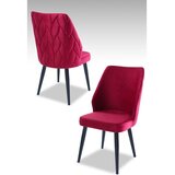 Hanah home set puf fotelja, 48x90x43 cm, 4 dijela, crveno-crna | Eponuda.ba