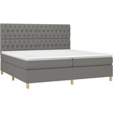  Krevet s oprugama i madracem tamnosivi 200 x 200 cm od tkanine | shoptok.hr