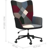  Stolica za opuštanje s uzorkom patchworka od tkanine - Crna 1 | shoptok.hr