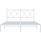  Metalni okvir za krevet s uzglavljem bijeli 135x190 cm | shoptok.hr