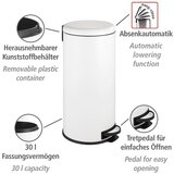 Wenko Bel jeklen koš za smeti s pedalom 30 l Leman – | Shoptok.si