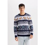 Defacto Men's Standard Fit Crew Neck Christmas Themed Knitwear Sweater | Shoptok.si