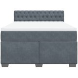  Krevet s oprugama i madracem tamnosivi 160x200 cm baršunasti | shoptok.hr
