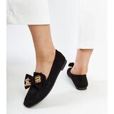 Gemre Black loafers with a decorative safety pin Kibra | Shoptok.si
