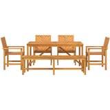  Vrtni set za objed 6 pcs Smeđa Čvrsto drvo akacije | Eponuda.ba