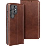 AVIZAR Folio denarnica ovitek za Galaxy S26 Ultra efekt usnja z video stojalom, Temno rjava, (5000189054) | Shoptok.si