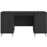  Miza s polico z vrati Črna 142,5 x 50 x 75 cm Inženirski les, (5000283181) | Shoptok.si