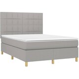  Krevet s oprugama i madracem svjetlosivi 140x190 cm od tkanine | shoptok.hr