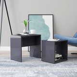 vidaXL Komplet klubskih mizic siv visok sijaj 48x30x45 cm iverna pl. Cene