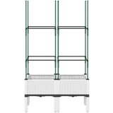  Cvetlično korito z oporno mrežo belo 80x40x142,5 cm PP | Shoptok.si