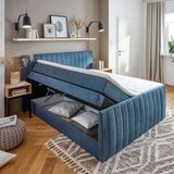 CARRYHOME POSTELJA BOXSPRING 180 cm x 200 cm , tekstil modra | Shoptok.si