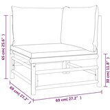  Kutna vrtna sofa od bambusa sa zelenim jastucima | shoptok.hr