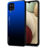 Cadorabo Ohišje je združljivo z Samsung Galaxy A12 / M12 in modra - črna - Dvobarvni zaščitni pokrov iz silikona TPU in hrbtna stran iz kaljenega stekla, (20859945) | Shoptok.si
