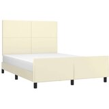  Posteljni okvir z vzglavjem krem 140x190 cm umetno usnje, (20904356) | Shoptok.si
