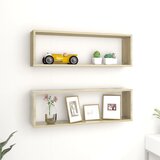 vidaXL Stenske police kockaste 2 kosa sonoma hrast 80x15x26,5 cm Cene