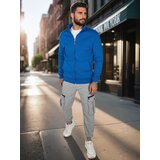 DStreet Bluza męska rozpinana ze stójką niebieska | Shoptok.si